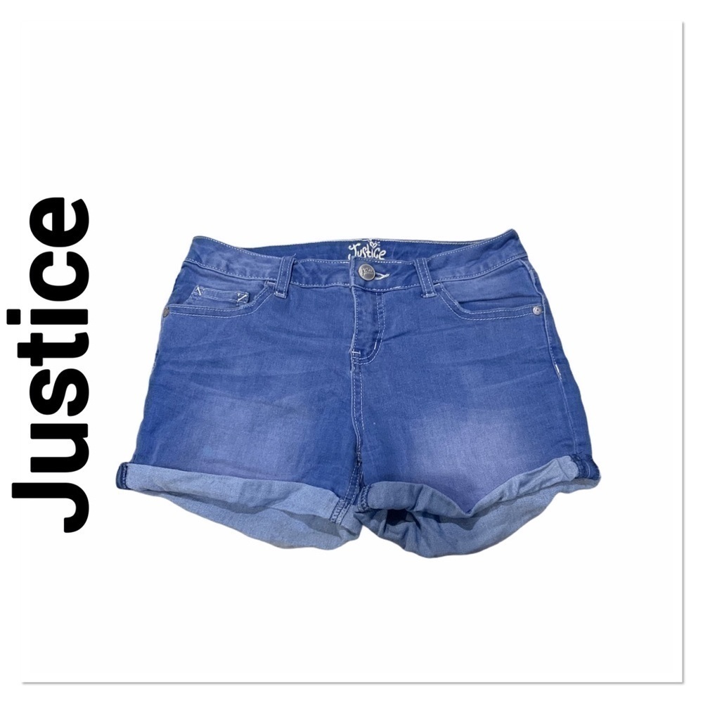 JUSTICE Cuffed Denim Shorts size 14